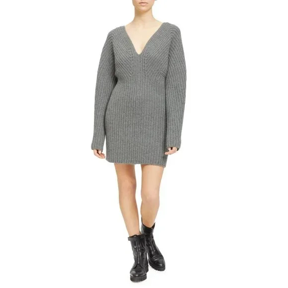 theory sculpted knit dress Theory | Dresses | Theory Womens Sculpted Wool Cashmere Sweater Dress Grey  Size L Msrp 475